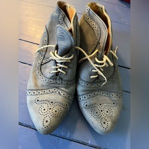 Embassy of London Blue Leather Loafers Girlhoodcore Academia Shoes Size 7.5